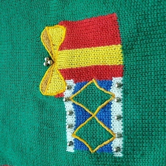 Kids Ugly Christmas Button up Cardigan Acrylic & Wool - Picture 7 of 15